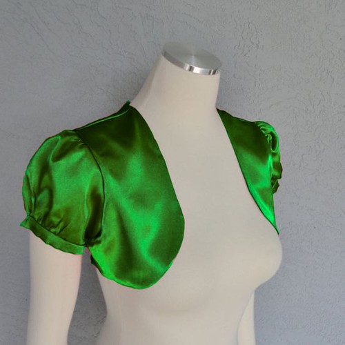 Satin Koti short sleeve Bolero Shrug Jacket Party Wear CasualWear Plus Size S109 - Picture 71 of 210