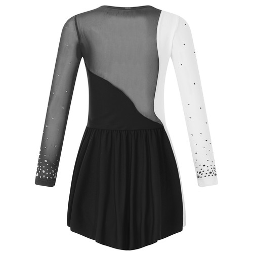 Kids Girls Leotard Rhinestone Dance Dress Ice Roller Gymnastics Skating Outfit - Picture 24 of 98