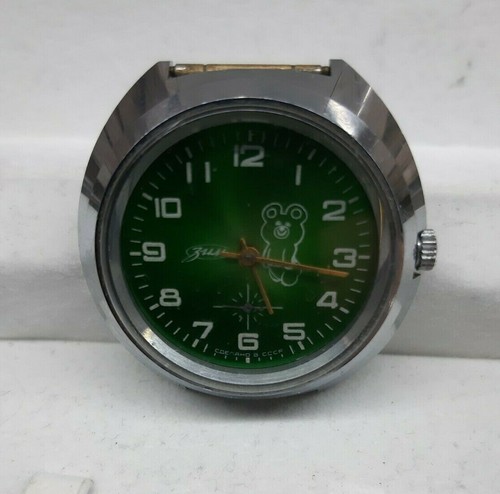 VERY RARE Men's Vintage Wristwatch Pobeda ZIM Olympic Bear Mechanical Watch USSR - Picture 5 of 11