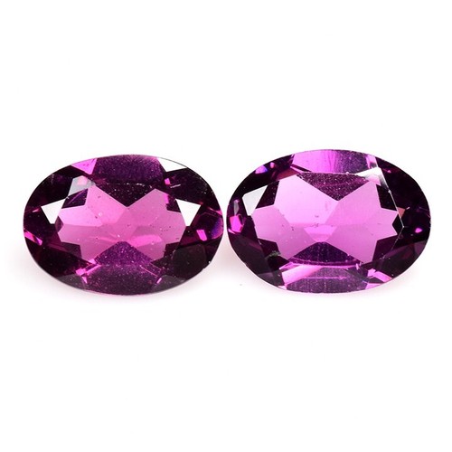 1.60 Ct & 7x5x3 mm_ PURPLE PINK NATURAL RHODOLITE GARNET OVAL CUT 2Pcs GEMSTONES - Imagen 3 de 11