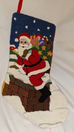 Haken Teppich Schleife Weihnachtsstrumpf 18" Weihnachtsmann - Bild 2 von 3