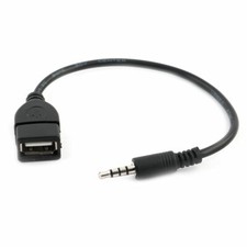 Car USB Female to AUX 3.5mm Male Audio Connector Cable 22.8cm Long