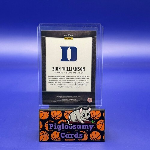Zion Williamson 2019 Panini Black Friday Rookies /199 - Bild 2 von 2