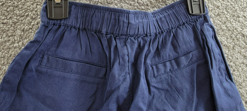 Roxy Una Mattina Twill Shorts Big Girls S (8) Navy Pockets Elastic Waist Pull On - Picture 12 of 17