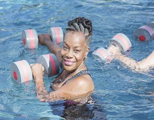 Water Aerobic Exercise Foam Dumbbell Pool Resistance,Water Aqua Fitness Barbells - Picture 4 of 12