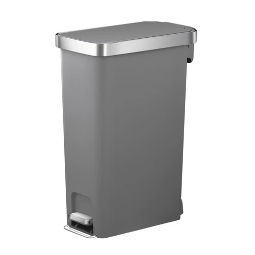 10.5 Gallon Kitchen Step Trash Can, Slim Kitchen Step Trash Can, Gray