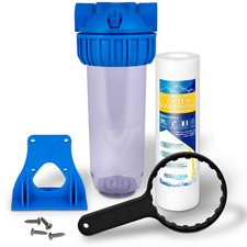 10" Clear Standard Whole House Water Filter System 25 Micron Sediment Filter