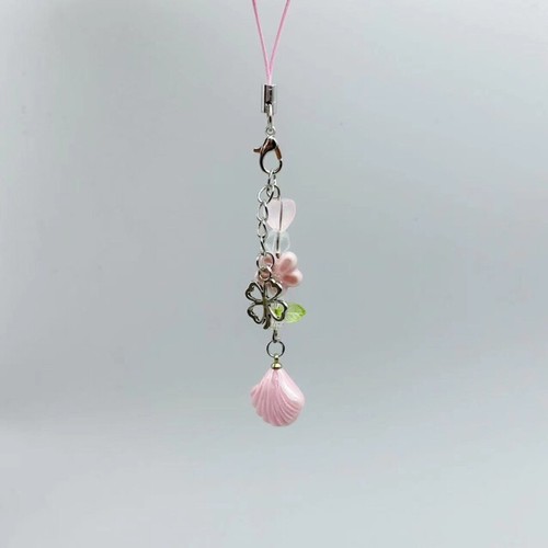 Lucky Four Leaf Clovers Phone Lanyard for Sweet Girls Fashion Flower Beaded - Zdjęcie 5 z 8