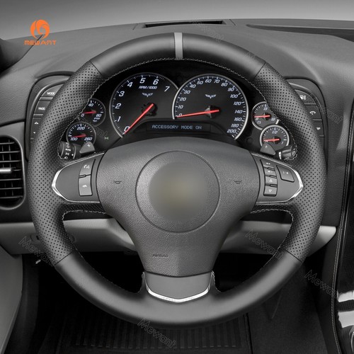 Funda de volante MEWANT puntada a mano cuero sintético para Chevrolet Corvette (C6) 2012-2013 - Imagen 3 de 10