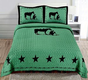 Texas Praying Cowboy Horse Star Western Quilt Bedspread Comforter