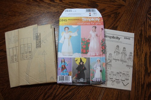 Simplicity 2845 Girls Costume Angel Princess Gypsy Witch , Size 2-4,6-8,10-12 - Picture 3 of 3