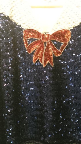 JoEd Sophisticates Vintage Sequined Top Red White & Blue Pin Up Sailor Blouse - Picture 6 of 21