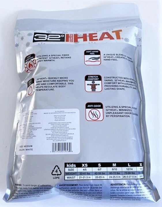 32 DEGREES KIDS TRAJE TÉRMICO + LEGGING CAPA BASE CONJUNTO-TALLA M 8/10- Blanco Foto 2 de 4