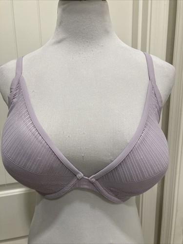 ThirdLove Womens Bra Everyday Lace Plunge Adjustable Strap Lavender SZ 34F Sexy - Picture 1 of 12