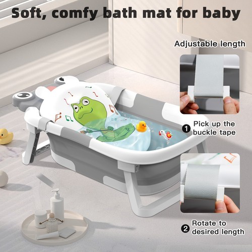 Baby Bath Tub Foldable BathTub Essentials for Newborn 0-24 Months Bath Cushion - Picture 3 of 8