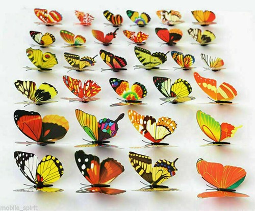 24 piezas Mariposas Artificiales Multicolor con Imán Decoración Hogar Accesorios - Imagen 4 de 12