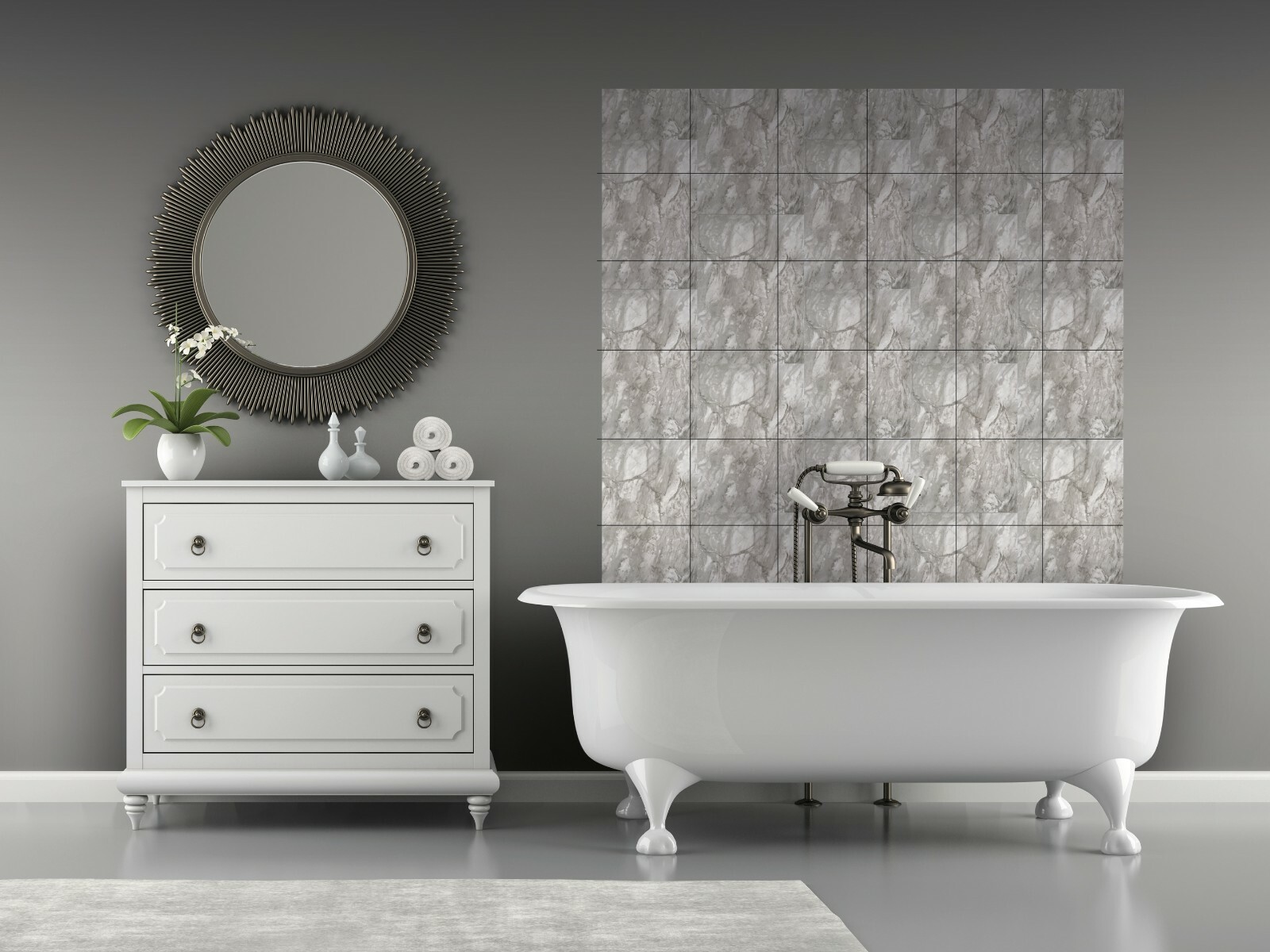 d-c-fix Waterproof MARBLE ROMEO BLACK bathroom kitchen wall Tile 30cm PACK OF 48 Super welkom lage prijs