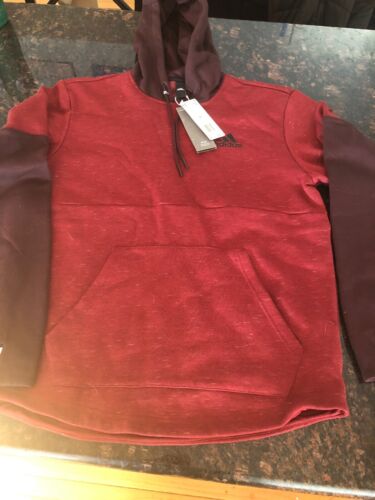 NWT Adidas Men's Medium Maroon Hooded Hoodie Sweatshirt Size M FreeShip Reg $55