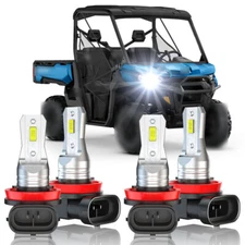 LED Headflight For Can-Am Defender HD5 HD8 HD10 Combo Bulbs Light Kit 4X H11