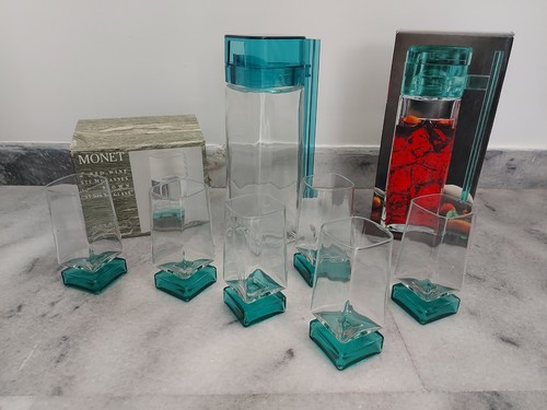 SET LUIGI BORMIOLI LIGHT & MUSIC MONET 6 BICCHIERI VINO + CARAFFA COME NUOVI