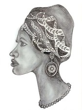 Pencil Art Drawings Original, Afrian beauty, frameless 28 cm x 20 cm