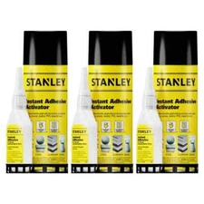 Stanley A550 Instant Adhesive Set - CA Glue and Activator  (3.4+13.5oz)  3 Pack