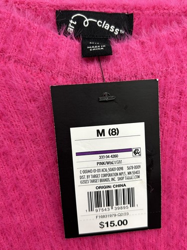 Art Class Hot Pink Fuzzy Sweater (M-8) Child - Picture 3 of 4