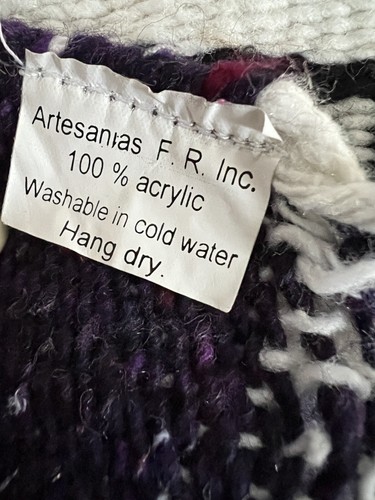 Poncho Decke Artesanias F.R. Mexikanischer handgewebter Donnervogel und Fransen 6 Fuß x 3 Fuß - Bild 9 von 16