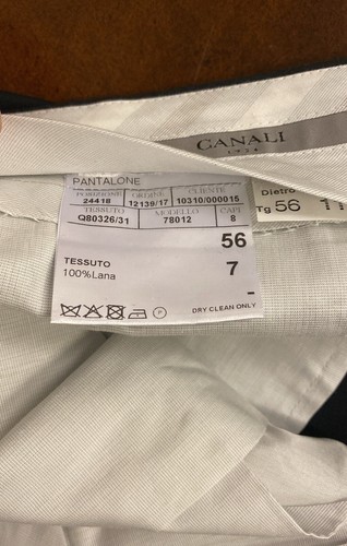 Canali Dress Pants Mens US 40x32 Black Straight Wool Tessuto - Picture 5 of 7