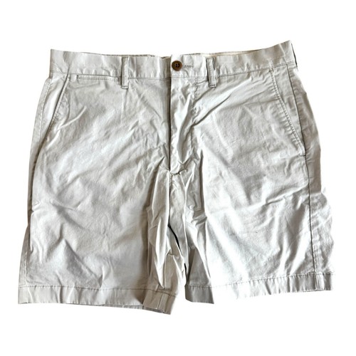 J Crew hellgrau Stein 7 Zoll Stretch Chino kurz vorne flach Herren Größe 32 adrett - Bild 4 von 15