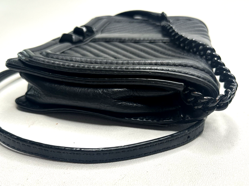 Bolso Bandolera REBECCA MINKOFF Chevron Cuero Acolchado LOVE Negro - Imagen 5 de 12