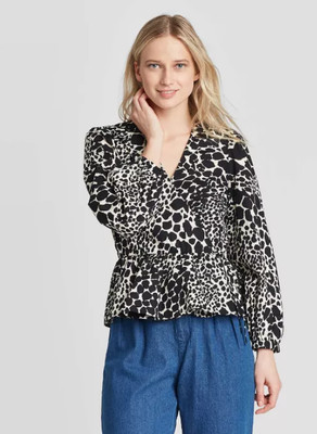 leopard peplum blouse
