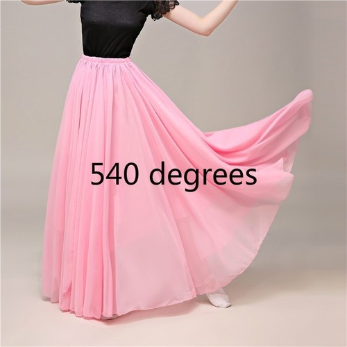 2 Layers Chiffon Spanish Flamenco Modern Dance Swing Skirt Costume Dancewear - Picture 9 of 21