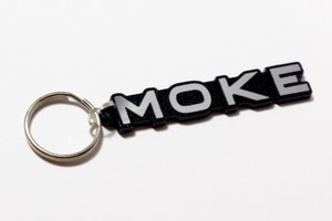 Mini-Moke-Keyring-Brushed-Chrome-Effect-Classic-Car-Keytag-Keyfob