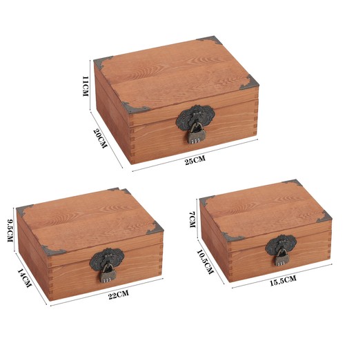 Jewellery Organizer Wooden Vintage Holder Storage Box Chic Chest Treasure w/Lock - Picture 21 of 21