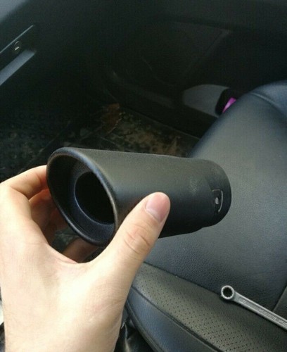 63MM Exhaust Hood Car Sport Exhaust Hood Tailpipe Stainless Steel Oval Black New - Picture 3 of 9