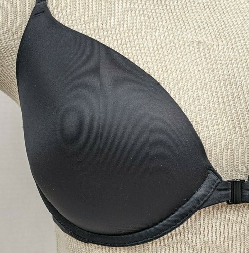 PINK Victoria's Secret Wear Everywhere Push-Up Black Front Clasp Racerback 32D - Picture 5 of 12