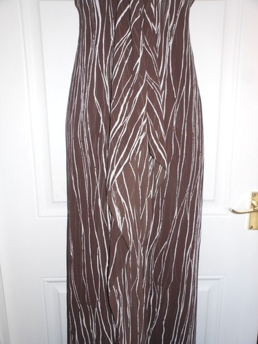 Amanda Wakeley elements brown and cream maxi dress size 14 - Picture 6 of 12
