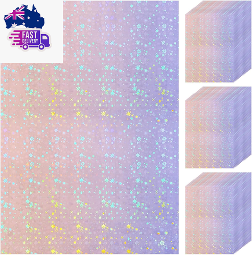 60 Sheets Holographic Laminate Sheets Clear Glitter A4 Size Vinyl Sticker Paper - Picture 12 of 12