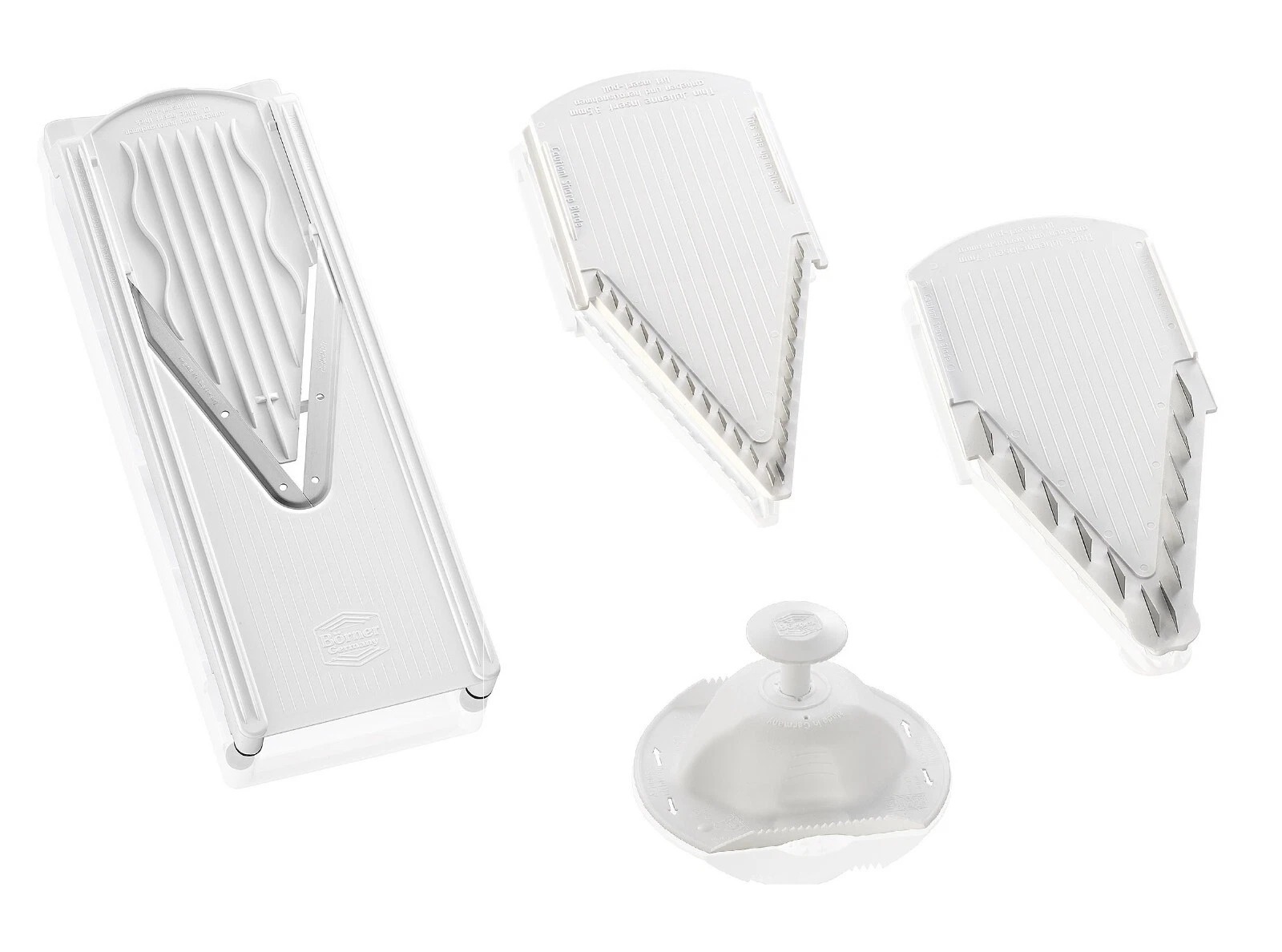 Borner V3 (V) Mandolin Vegetable/Fruit Slicer Cutter Chopper + Safety Holder