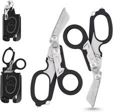Pack 2 | 6 in 1 Multifunctional Trauma Shears Foldable with Strap Cutter | Heavy