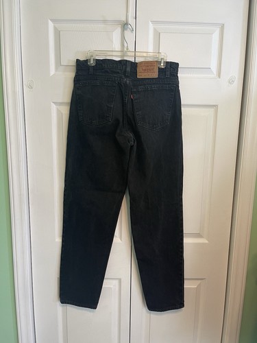 Vintage 90er Levis 550 Herren Jeans 34x32 Relaxed Tapered Schwarz Stone Wash Made in USA - Bild 3 von 11