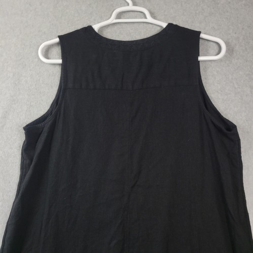 Croft & Barrow Linen Rayon Black V Neck Sleeveless Shift Dress Women's Plus XXL - Picture 7 of 12