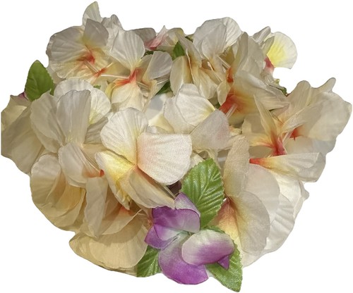 HAWAII BLUMEN LEI WEISSE BLUMEN HALSKETTE LUAU POOL REISE PARTY ALOHA HULA MÄDCHEN - Bild 3 von 7