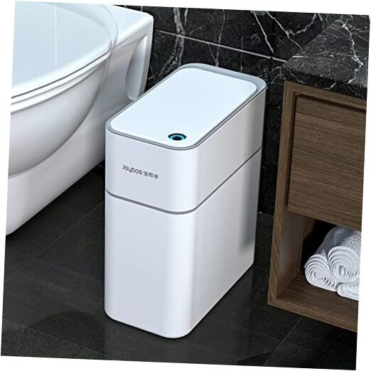 Small Bathroom Trash Cans with Lids,Motion Sensor Bathroom Trash Can,Narrow