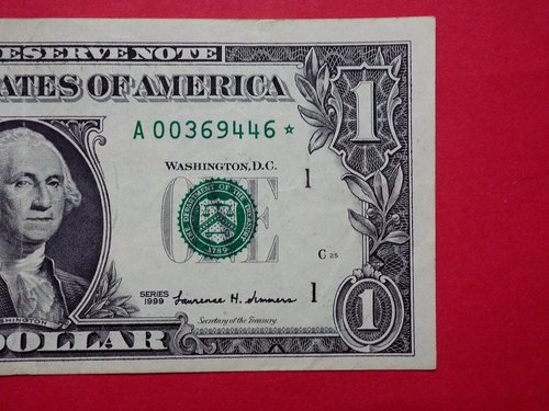 1999 $1 FRN Star Note XF Cond. - A00369446✫ - Boston, MA. - Picture 3 of 6