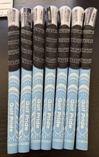 New Golf Pride MCC Teams Standard Light Blue White - Lot of 7 Golf Grips