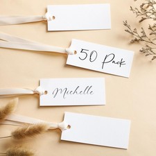 50 Pcs Name Place Cards for Table Setting Blank Wedding Place Cards with Sati...