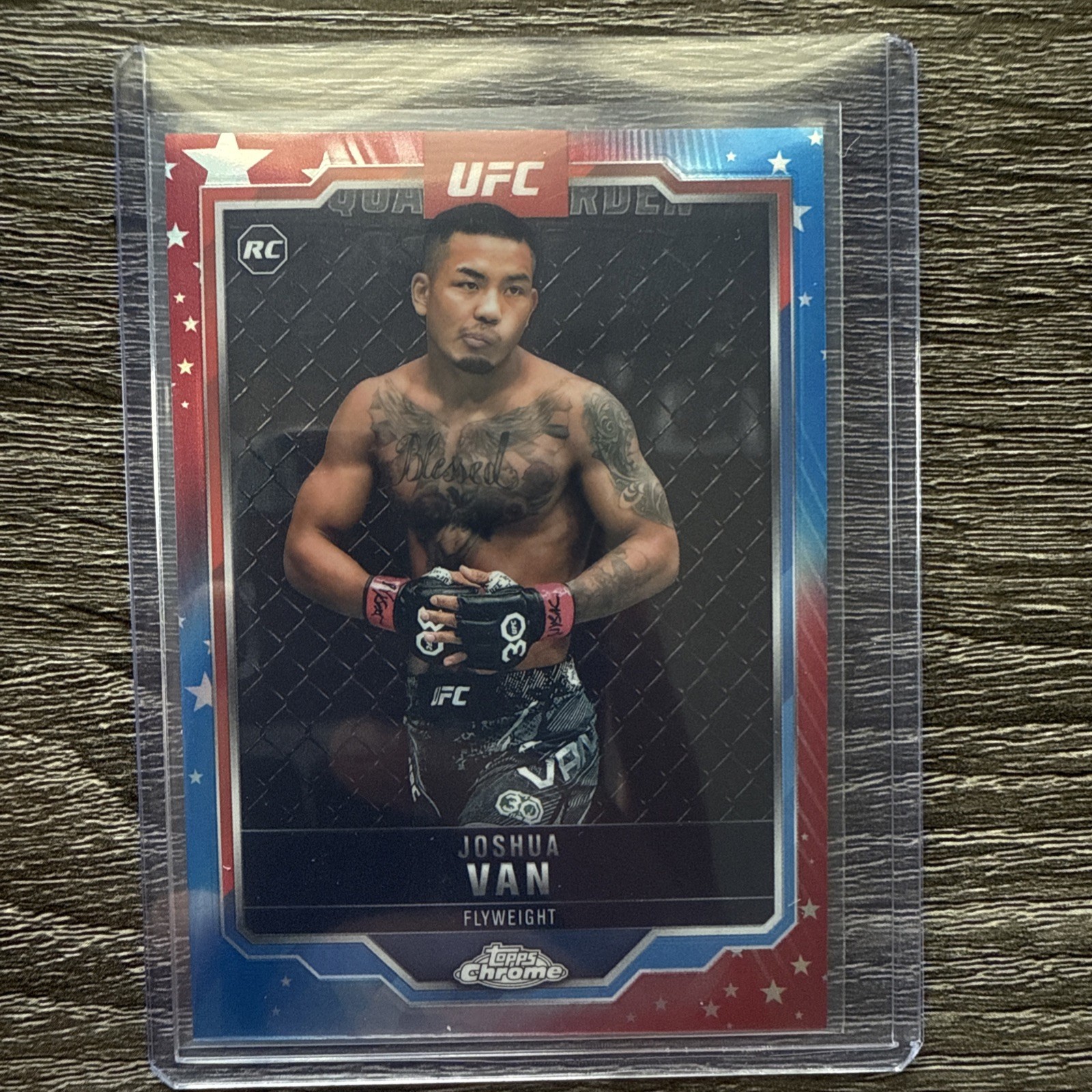 2025 Topps Chrome UFC - Joshua Van #136 Red & Blue Refractor (RC)