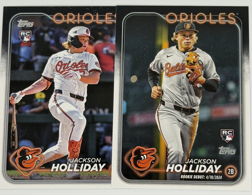 Jackson Holliday 2024 Topps Update Series US97 & US50 RCs Orioles